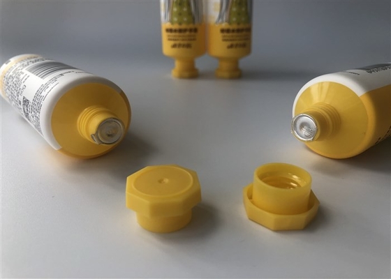 Moisturiser Hand Plastic Cream Tubes  50g Yellow Head With Octagonal Screw On Cap