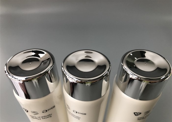 Milk White Celluminx Plastic Lotion Tubes With Round Flat Cap 80ml 5 Layer