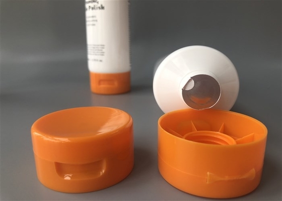 Foaming Skin Polish 200ml Cosmetic Tube Packaging With Orange Flip Top Cap