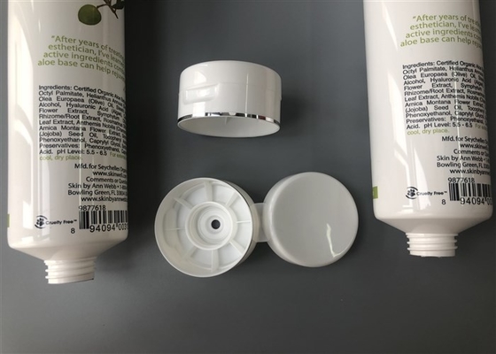 50ml Cosmetic Tube Packaging 240ml Body Cream Diameter With Silver Ring Flip Top Cap