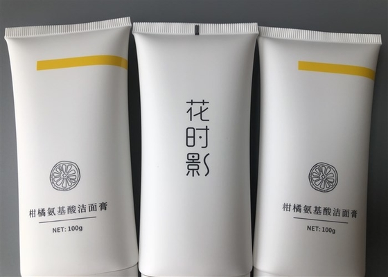 5 Layer Milk White Plastic Lotion Tubes 100g 2c Screen Printing Super Flat Cap