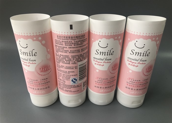Diameter 50mm Cosmetic Tube Packaging Smile Essential Foam 100g With Frosted Cap Full Version